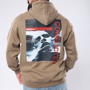 M24TS660-Oversized Men's Sweatshirt with Hood and Print