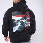 M24TS660-Oversized Men's Sweatshirt with Hood and Print