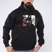 M24TS662-Oversized Men's Sweatshirt with Hood and Print