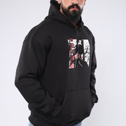 M24TS662-Oversized Men's Sweatshirt with Hood and Print