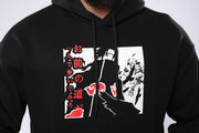 M24TS662-Oversized Men's Sweatshirt with Hood and Print