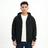 M26TS601-Oversized sweatshirt in solid colors with hoodie and zipper