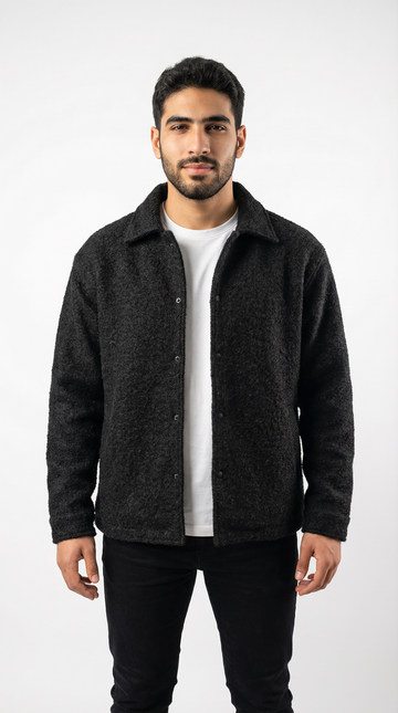 M25GA017-men's jacket made of fur material with a zipper
