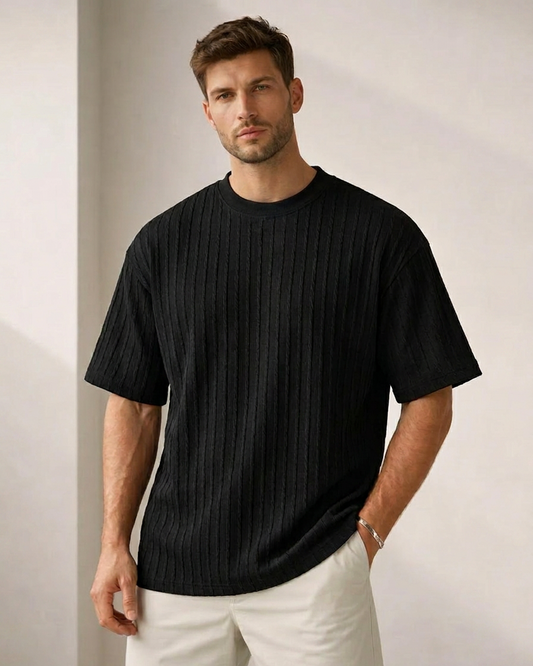 M26TH820-Premium Cotton Jacquard  T-Shirt -