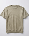 M26TH814-Premium Cotton Jacquard Boxy Fit T-Shirt - Olive Green