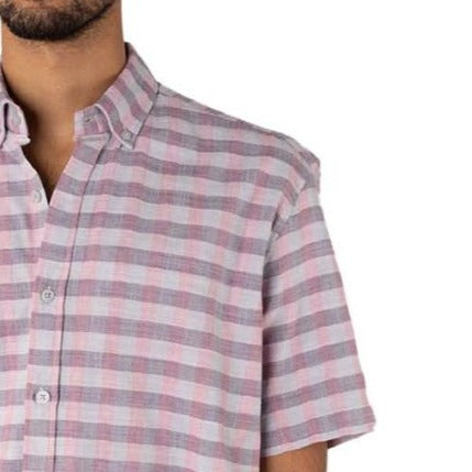 M23SN151-Checks Casual, short sleeve cotton Shirt