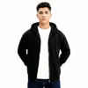 M26TS601-Oversized sweatshirt in solid colors with hoodie and zipper