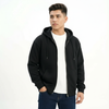 M26TS601-Oversized sweatshirt in solid colors with hoodie and zipper
