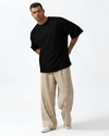 M26TH813-Premium Cotton Jacquard Boxy Fit T-Shirt