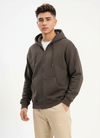 M26TS601-Oversized sweatshirt in solid colors with hoodie and zipper
