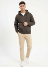 M26TS601-Oversized sweatshirt in solid colors with hoodie and zipper